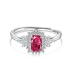 Red Zircon 925 Silver Ring - Red / ِAdjustable - Rings