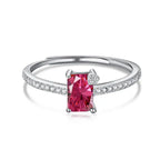 Red Zircon ring - 925 Sterling Silver - Red - Rings