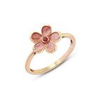 Resin Flower 925 Silver Ring - Rings