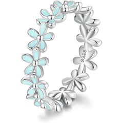 Ring with an Elegant Flower Design - 925 sterling silver - Rings