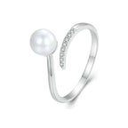 Ring with Pearl & Zircon - 925 sterling silver