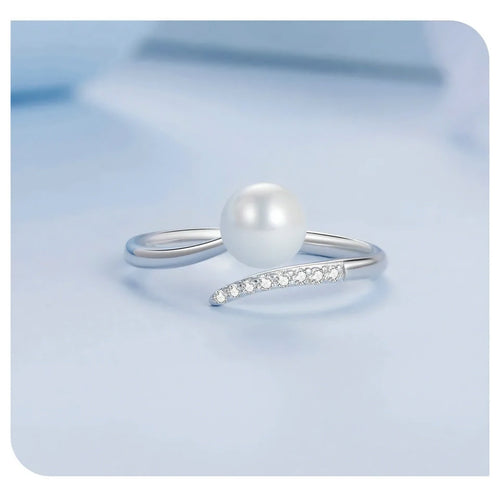 Ring with Pearl & Zircon - 925 sterling silver - fathyibrahim