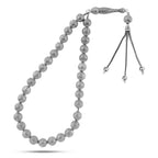 Rosary 999 sterling silver with finely engraved spherical beads - Rosary