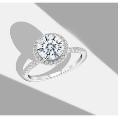 Round Shiny Moissanite - 925 Silver Ring - Transparent / 7 - Rings