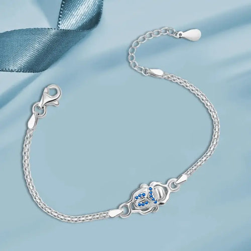 Scarab 925 Silver Bracelet - Blue - Bracelets