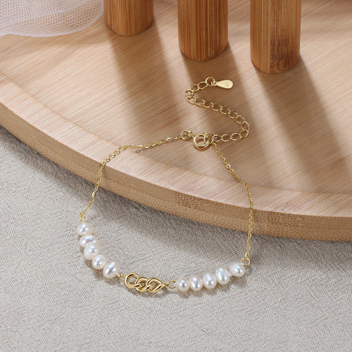 Shell Pearls 925 Silver Bracelet - fathyibrahim