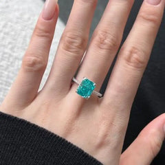 Shimmering Ice Crushed Aquamarine 925 Silver Ring - Rings