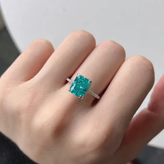 Shimmering Ice Crushed Aquamarine 925 Silver Ring - Rings