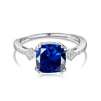 Shiny Blue Zircon 925 Silver Ring - Blue - Rings