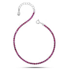 Shiny Pink Zircon 925 Silver Tennis Bracelet - Pink - Bracelets