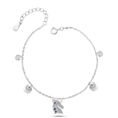 Shiny Unicorn Bracelet - 925 Sterling Silver - Transparent - Bracelets