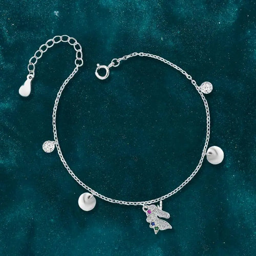 Shiny Unicorn Bracelet - 925 Sterling Silver - Transparent - Bracelets