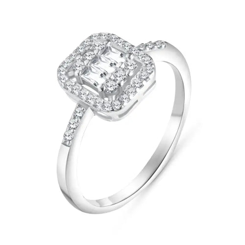 Shiny Zircon 925 Silver Set - Transparent / 7 - Sets