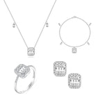 Shiny Zircon 925 Silver Set - Transparent / 7 - Sets
