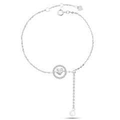 Shiny Zircon Heart Bracelet - fathyibrahim