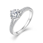 Shiny Zircon Ring With An Elegant Design 925 Silver