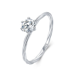 925 sterling silver ring featuring a small zircon flower design, adding a delicate and charming touch.