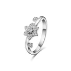 Sparkel Zircon Flower - 925 Silver Ring - Rings