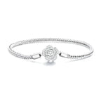 Sparkling Rose 925 Silver Charms Bracelet - Transparent / 19 - Bracelets
