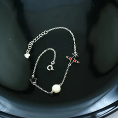 SPB005 - Plane 925 Silver Bracelet - White - Bracelets