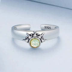 Sun ring - 925 sterling silver - Yellow - Rings