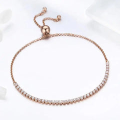 Tennis Bracelet rose gold with Shiny zircon - 925 sterling silver - Transparent