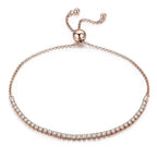 Tennis Bracelet rose gold with Shiny zircon - 925 sterling silver - Transparent