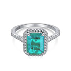 The Emerald Green 925 Silver Ring - Aquamarine / 7 - Rings