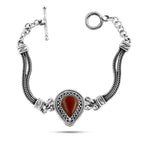 The Tear-shaped bracelet 925 Egyptian silver crowned with an agate stone - NECKLACES