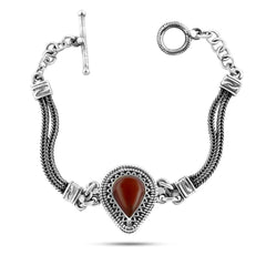 The Tear-shaped bracelet 925 Egyptian silver crowned with an agate stone - NECKLACES