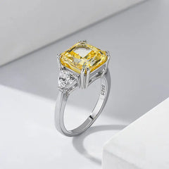Yellow Chic Ice Crushed 925 Silver Ring - Rings