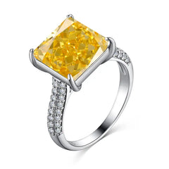 Yellow Ice Crushed 925 Silver Ring - Rings