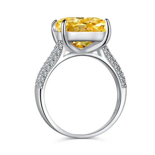 Yellow Ice Crushed 925 Silver Ring - Rings
