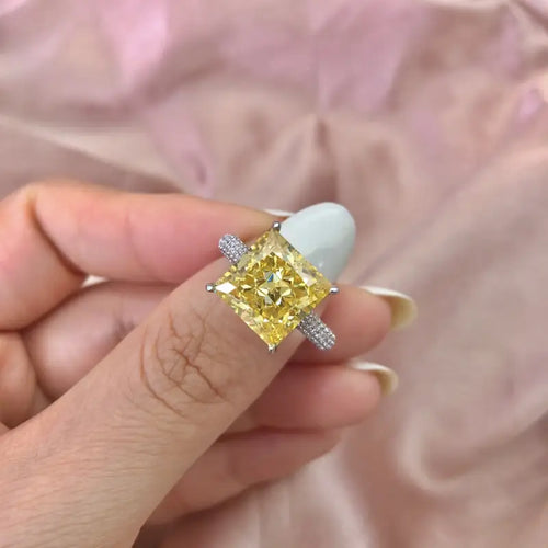 Yellow Ice Crushed 925 Silver Ring - Rings