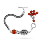 Your Presence is Heaven on Earth’ Bracelet - 925 Sterling Silver with Agate Stone - NECKLACES