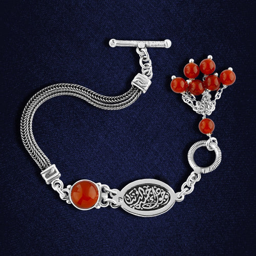 Your Presence is Heaven on Earth’ Bracelet - 925 Sterling Silver with Agate Stone - NECKLACES