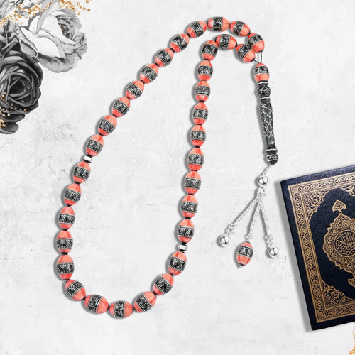 Yusr Rosary inlaid with Natural Fitran ,33 Beads - fathyibrahim