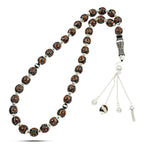 Yusr Rosary inlaid with silver & Fitran,33 Beads - Multi Color - Rosary