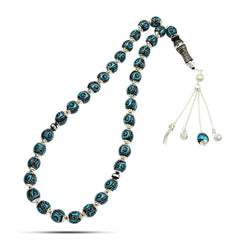 Yusr Rosary inlaid with silver & Fitran ,33 Beads - fathyibrahim