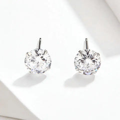 Zircon 925 Silver Earrings - Transparent