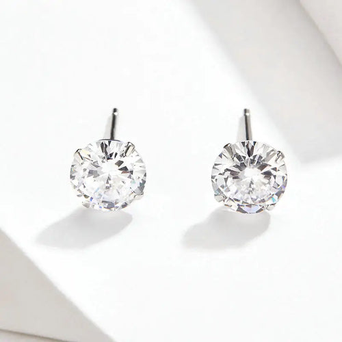 Zircon 925 Silver Earrings - Transparent