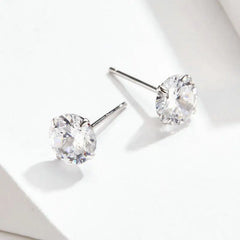 Zircon 925 Silver Earrings - Transparent