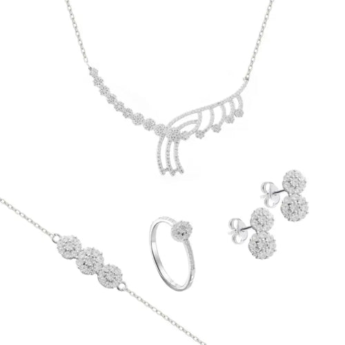 Zircon 925 Silver Set - Transparent / 7 - Sets