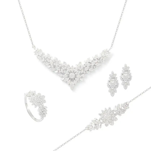 Zircon 925 Silver Set - Transparent / 7 - Sets
