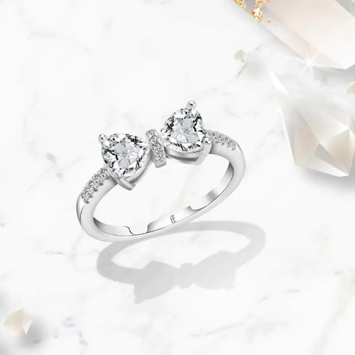 Zircon Bow 925 Silver Ring - Transparent / 7 - Rings