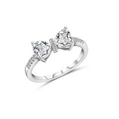 Zircon Bow 925 Silver Ring - Transparent / 7 - Rings