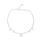 Zircon Butterflies 925 Silver Anklet - Transparent - ANKLETS