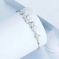 Zircon Butterflies 925 Silver Bracelet - Transparent