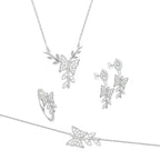 Zircon Butterfly 925 Silver Set - Transparent / 8 - Sets