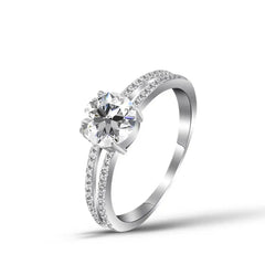 Zircon Engagment ring - 925 Sterling Silver - Rings